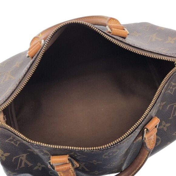 100% Authentic  LOUIS VUITTON Speedy 30 Brown Monogram Hand Bag - Picture 10 of 15